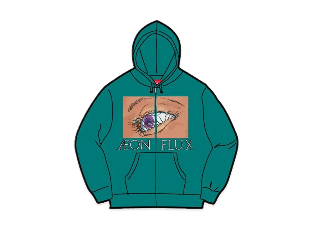 Supreme Aeon Flux Zip Up Hooded Sweatshirt "Teal"