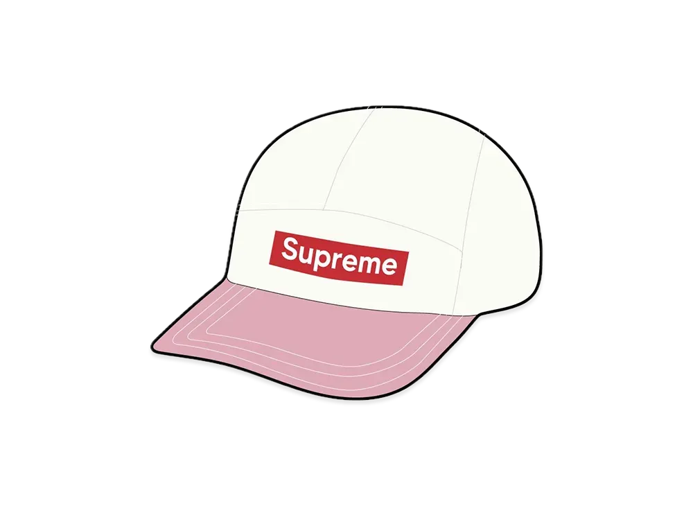 シュプリーム 2 トーン トゥィル キャンプ キャップ "ホワイト"