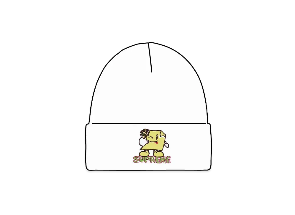 Supreme Sticky Note Beanie "White"
