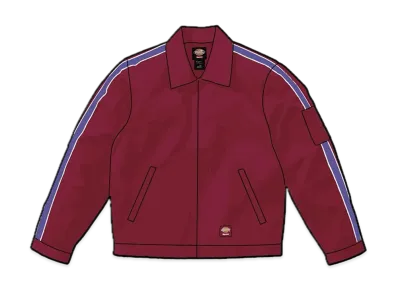 Supreme x Dickies Stripe Eisenhower Jacket "Maroon"