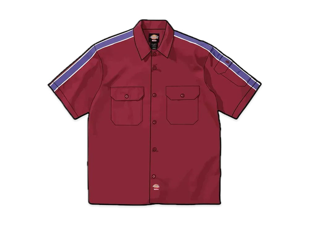 Supreme x Dickies Stripe S/S Work Shirt "Maroon"