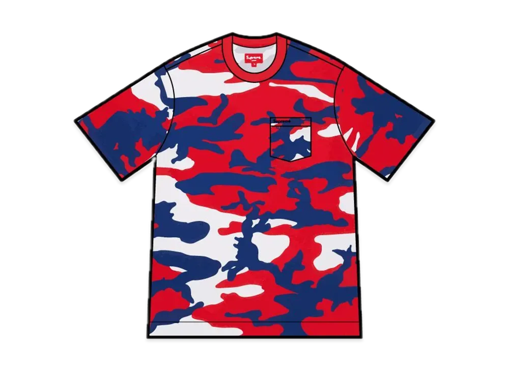 Supreme S/S Pocket Tee "Red Camo"(22SS)