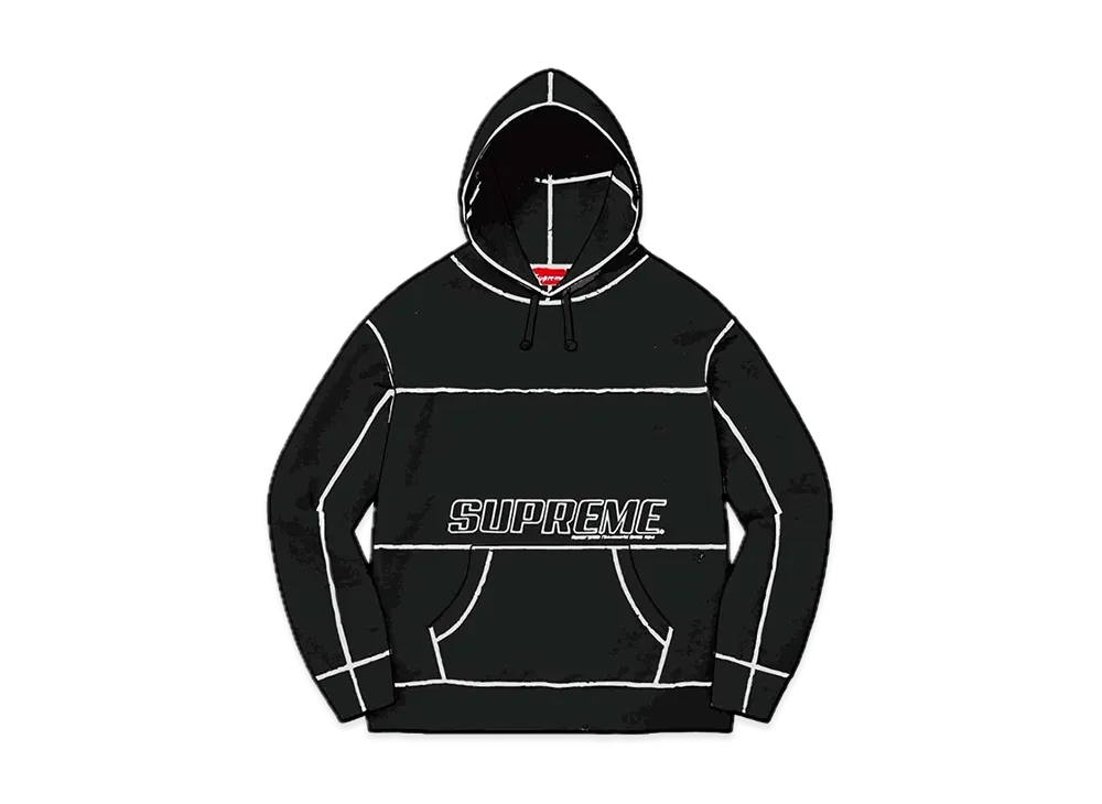 Supreme Coverstitch Hooded Sweatshirt "Black"