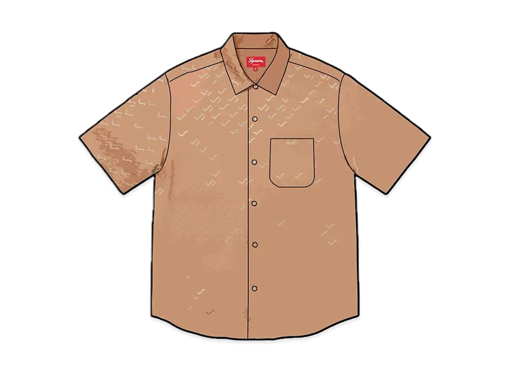 Supreme Tonal Monogram Silk S/S Shirt "Tan"