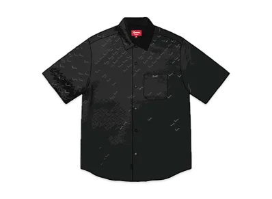 Supreme Tonal Monogram Silk S/S Shirt "Black"