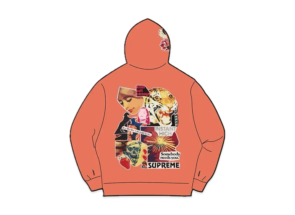 Supreme Instant High Patches Hooded Sweatshirt "Apricot"