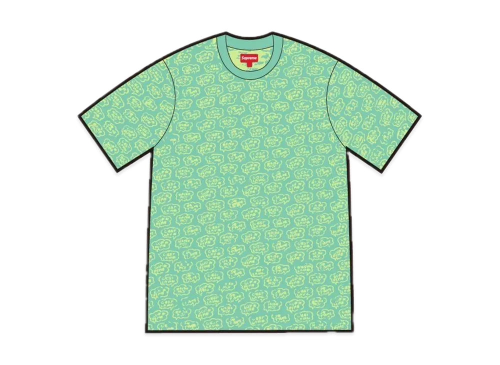 Supreme Word Bubble Jacquard S/S Top "Dusty Aqua"