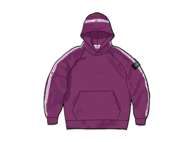 Supreme / Stone Island Stripe Hooded Sweatshirt "Purple"