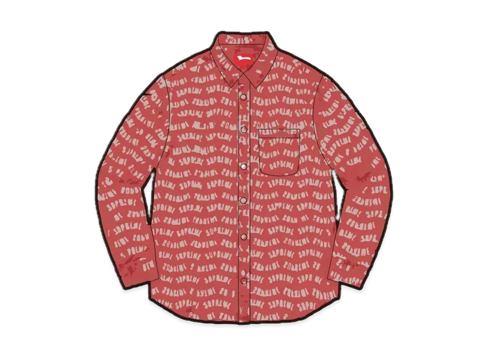 Supreme Arc Jacquard Denim Shirt "Red"