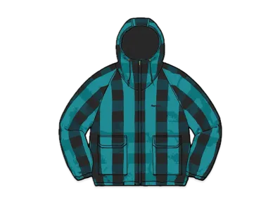 Supreme Cotton Hooded Jacket "Teal Plaid"