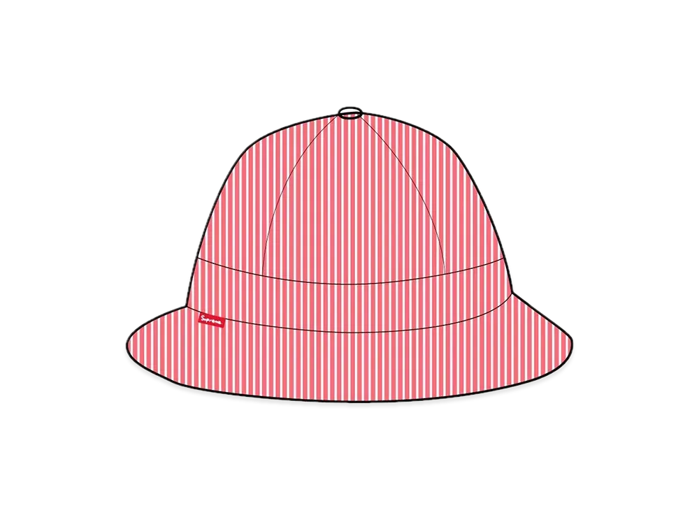 Supreme Stripe Mesh Bell Hat "Red"