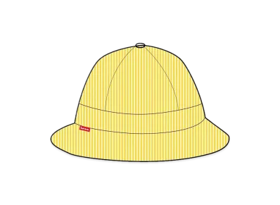 Supreme Stripe Mesh Bell Hat "Yellow"