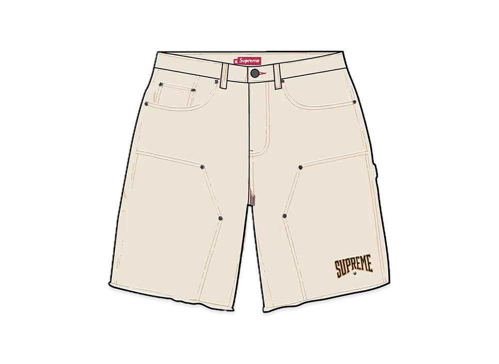 Supreme Cutoff Double Knee Denim Painter Short "Natural"