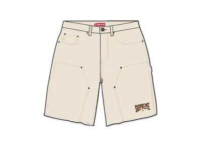 Supreme Cutoff Double Knee Denim Painter Short "Natural"