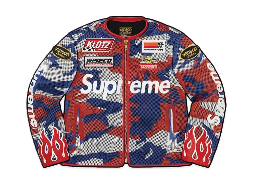 Supreme / Vanson Leathers Cordura Mesh Jacket "Red Camo"