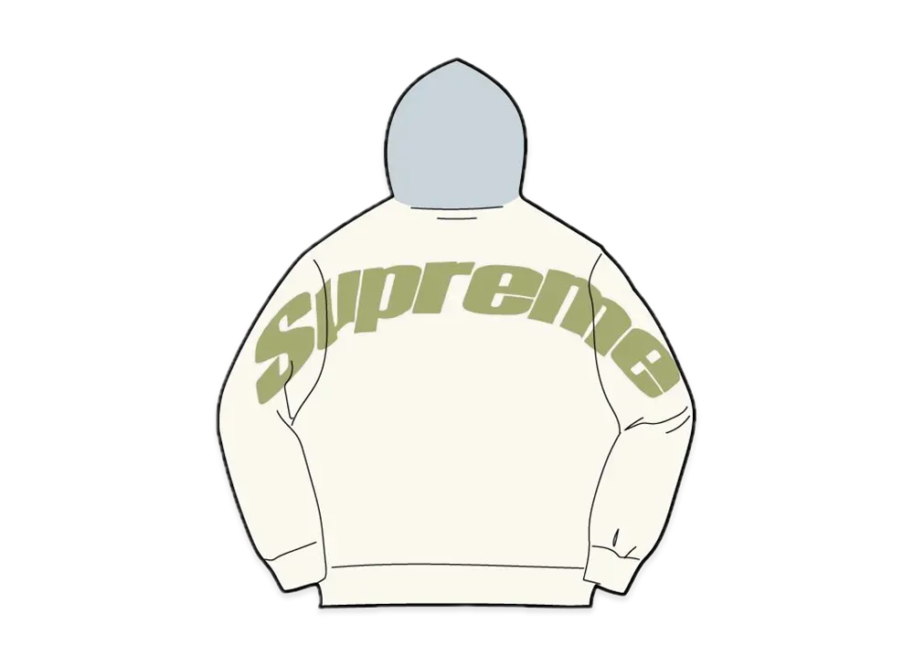 Supreme Hooded Twill Varsity Jacket "White"