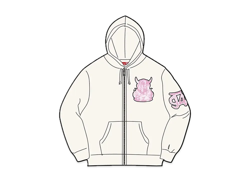 シュプリーム ディーモン ジップ アップ フーディー スウェットシャツ "ホワイト"