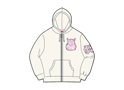 Supreme Demon Zip Up Hooded Sweatshirt "White"