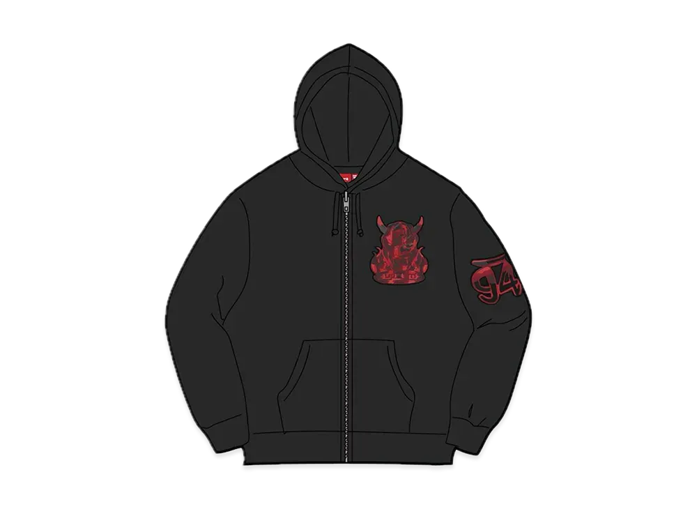 Supreme Demon Zip Up Hooded Sweatshirt "Black"