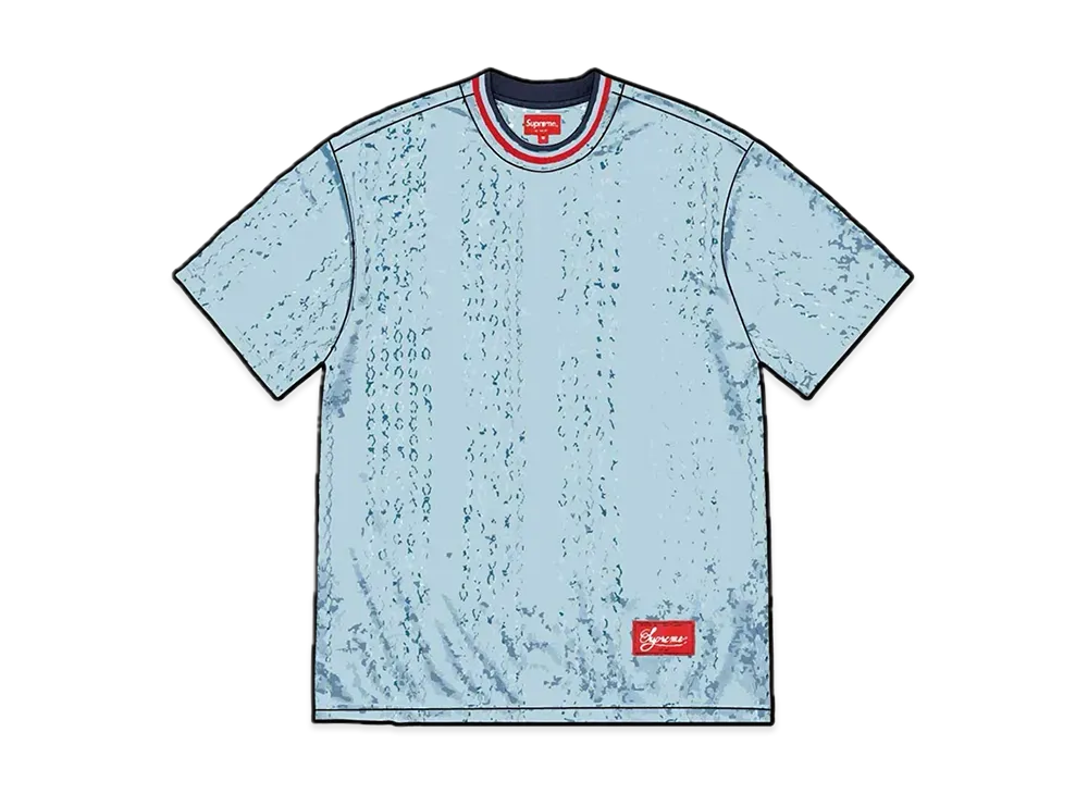 Supreme Perforated Stripe Warm Up Top "Light Blue"