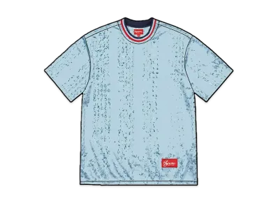 Supreme Perforated Stripe Warm Up Top "Light Blue"