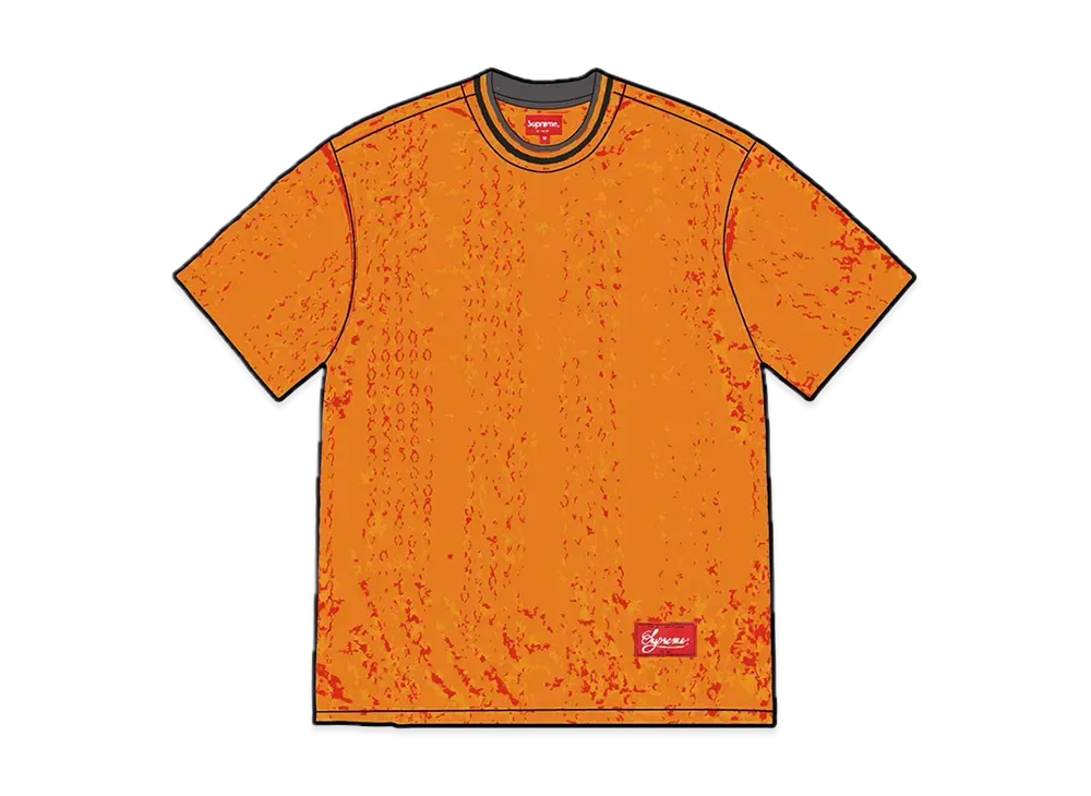 Supreme Perforated Stripe Warm Up Top "Orange"