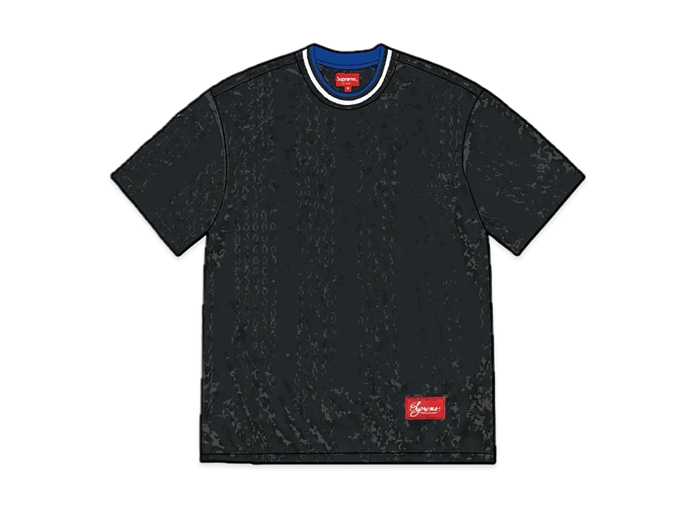 Supreme Perforated Stripe Warm Up Top "Black"