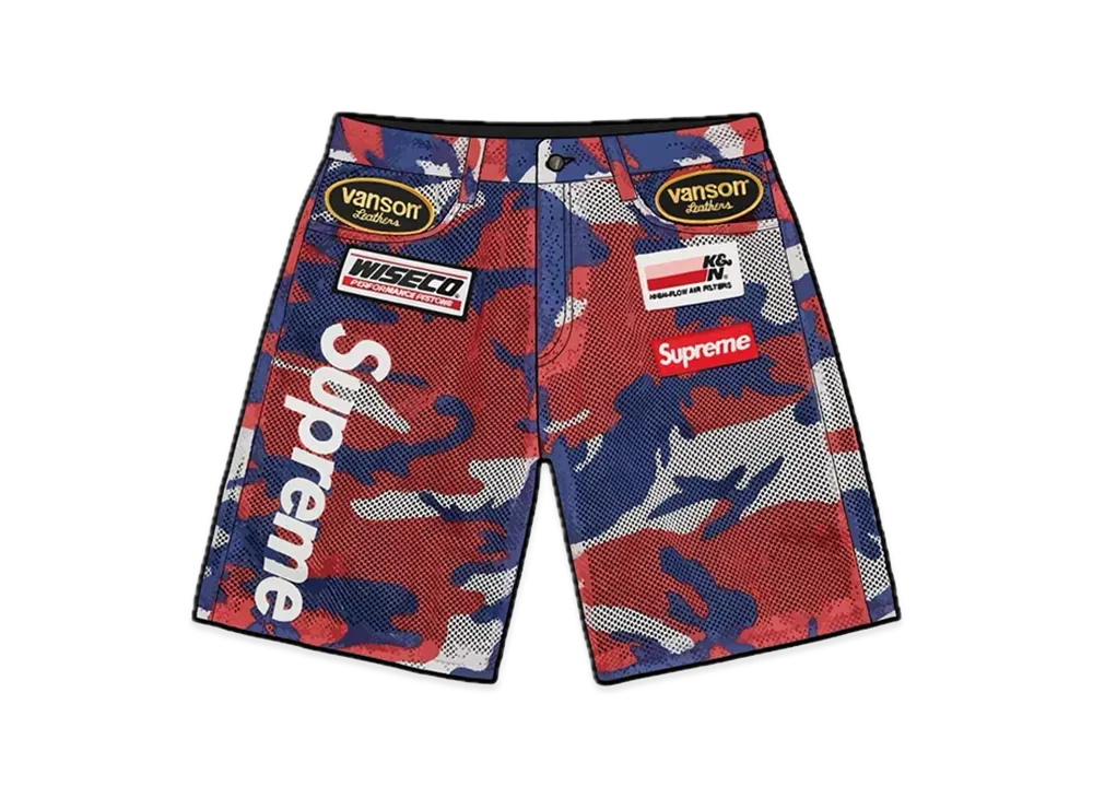 Supreme / Vanson Leathers Cordura Mesh Short "Red Camo"