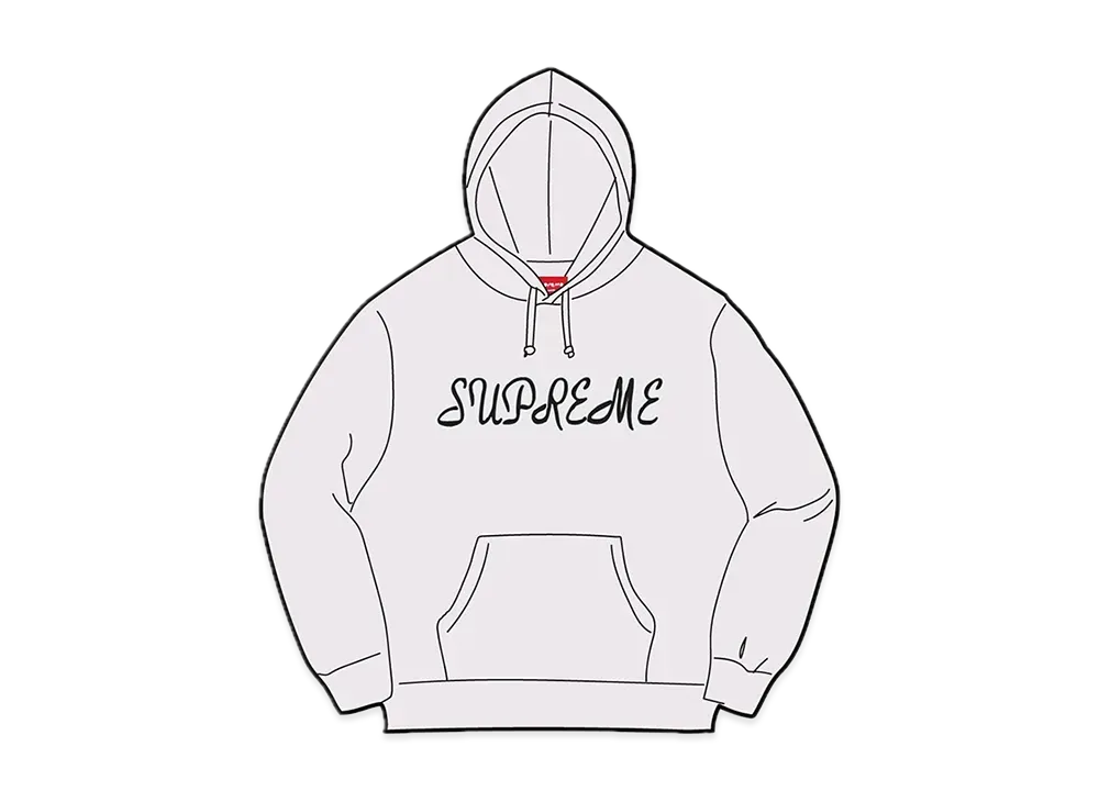 Supreme Script Hooded Sweatshirt "Ash Grey"