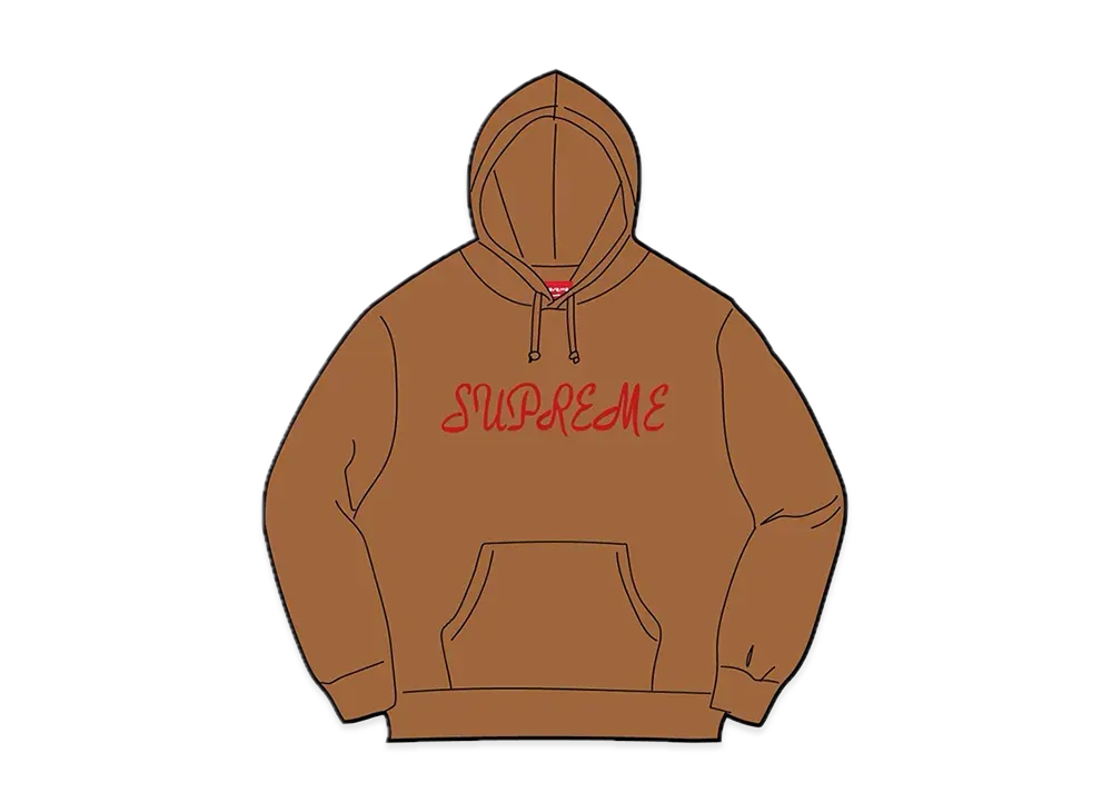 Supreme Script Hooded Sweatshirt "Light Brown"