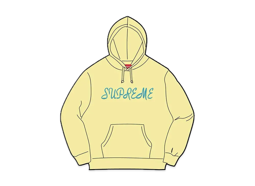 Supreme Script Hooded Sweatshirt "Light Yellow"