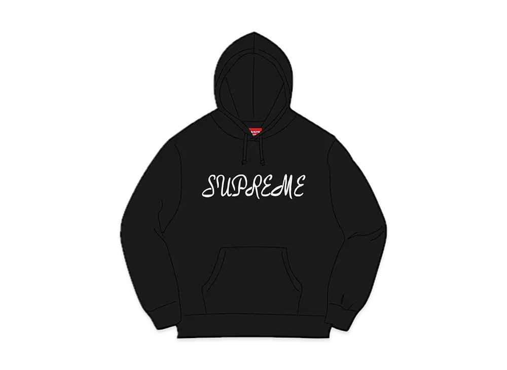Supreme Script Hooded Sweatshirt "Black"