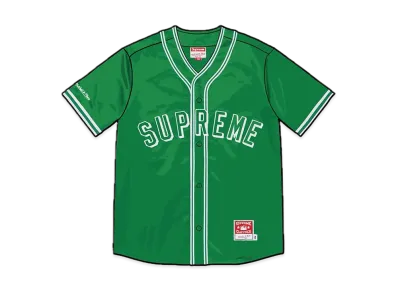 Supreme / Mitchell & Ness Satin Baseball Jersey "Green"