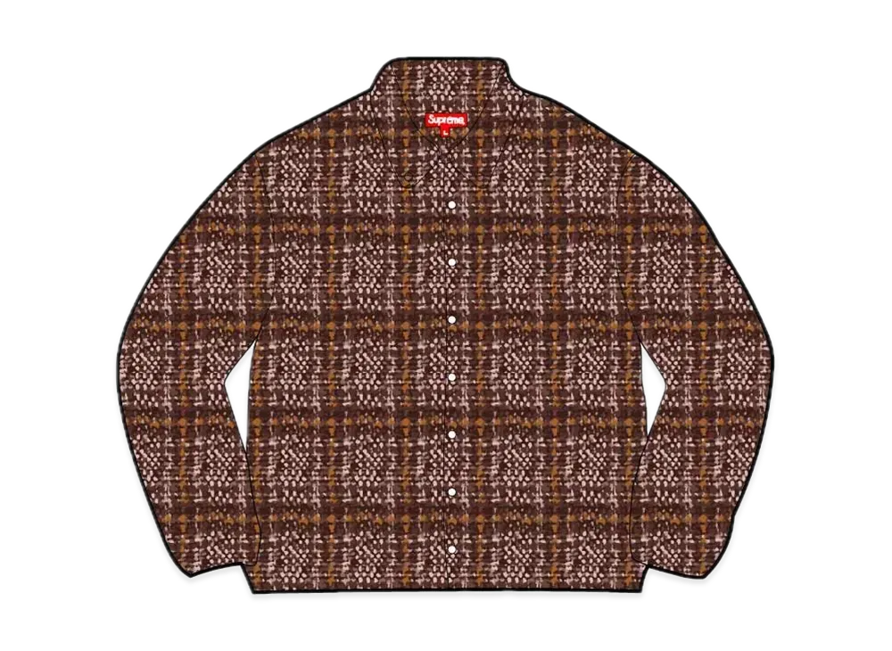 Supreme Basket Weave Plaid Shirt "Brown"