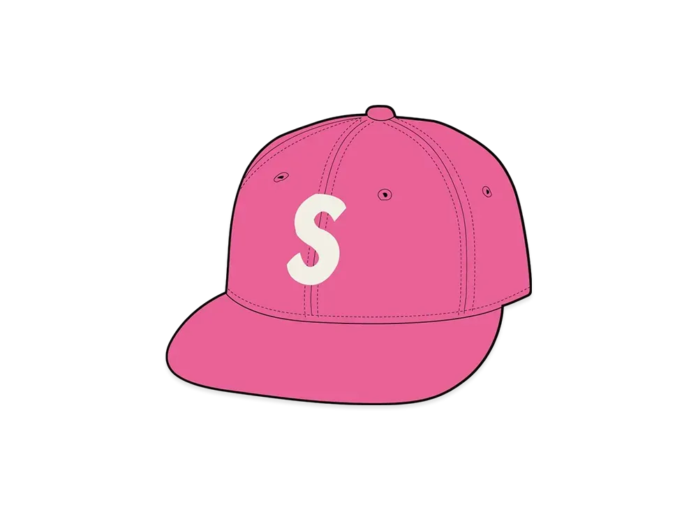 Supreme Ebbets S Logo Fitted 6-Panel "Bright Pink"