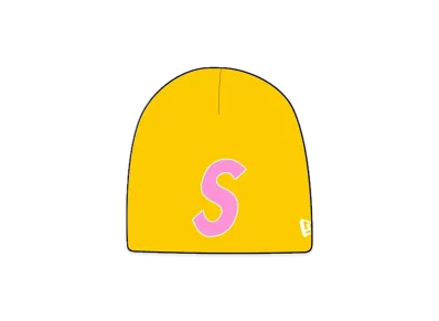 Supreme New Era S Logo Beanie "Gold" (23SS)