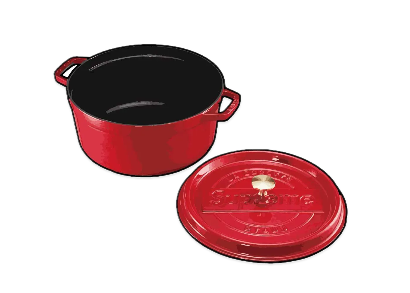シュプリーム ストウブ ラウンド 5.5 QT.ココット "レッド"
