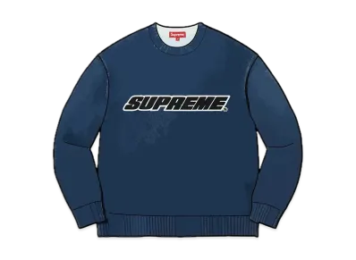 Supreme Printed Washed Sweater "Navy"
