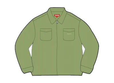 Supreme 2-Tone Corduroy Zip Up Shirt "Green"
