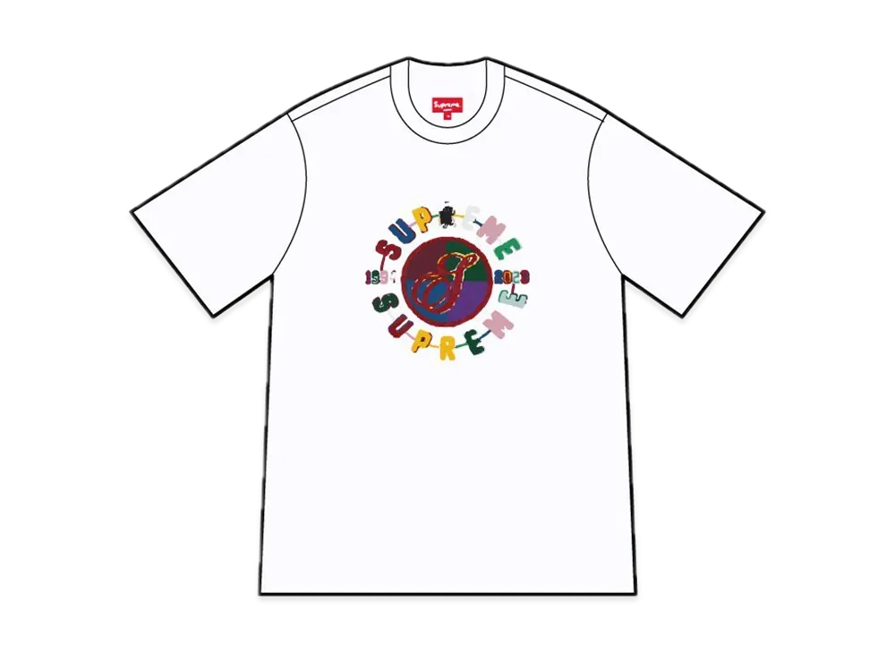Supreme Chenille Crest S/S Top "White"