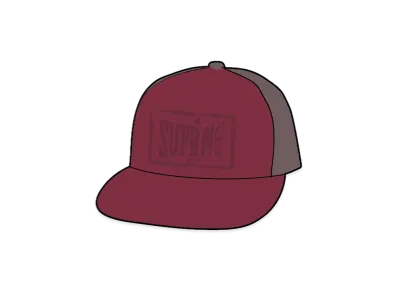Supreme Stamped Mesh Back 5-Panel "Maroon"