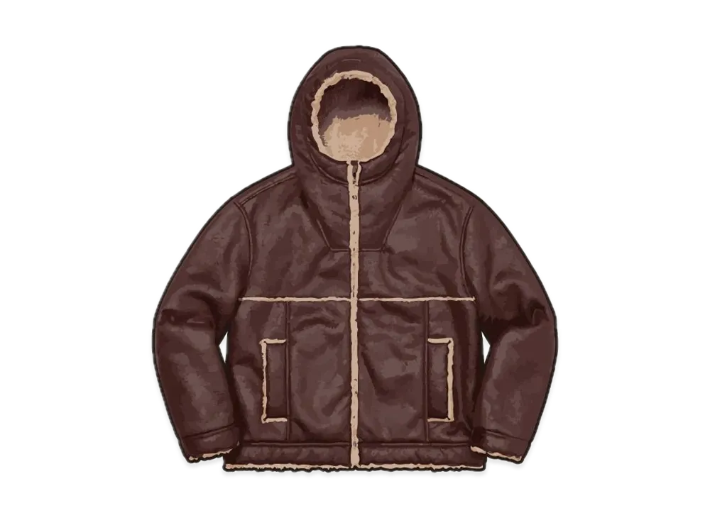 Supreme Faux Shearling Hooded Jacket 