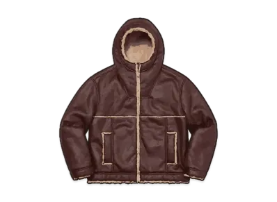 Supreme Faux Shearling Hooded Jacket "Brick"