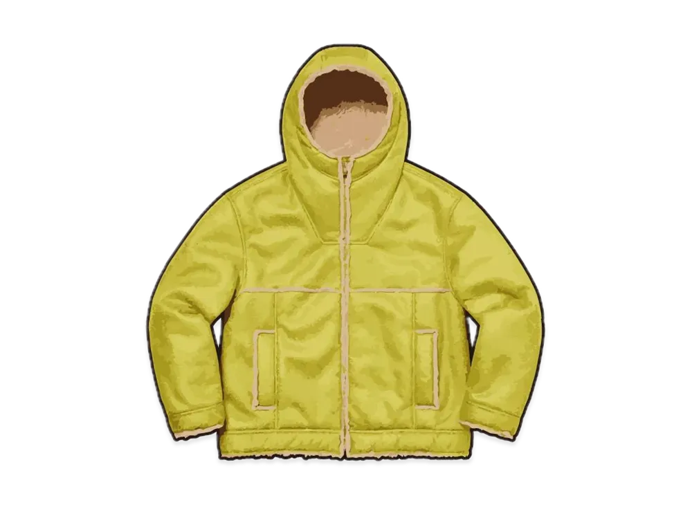 Supreme Faux Shearling Hooded Jacket "Citrus"