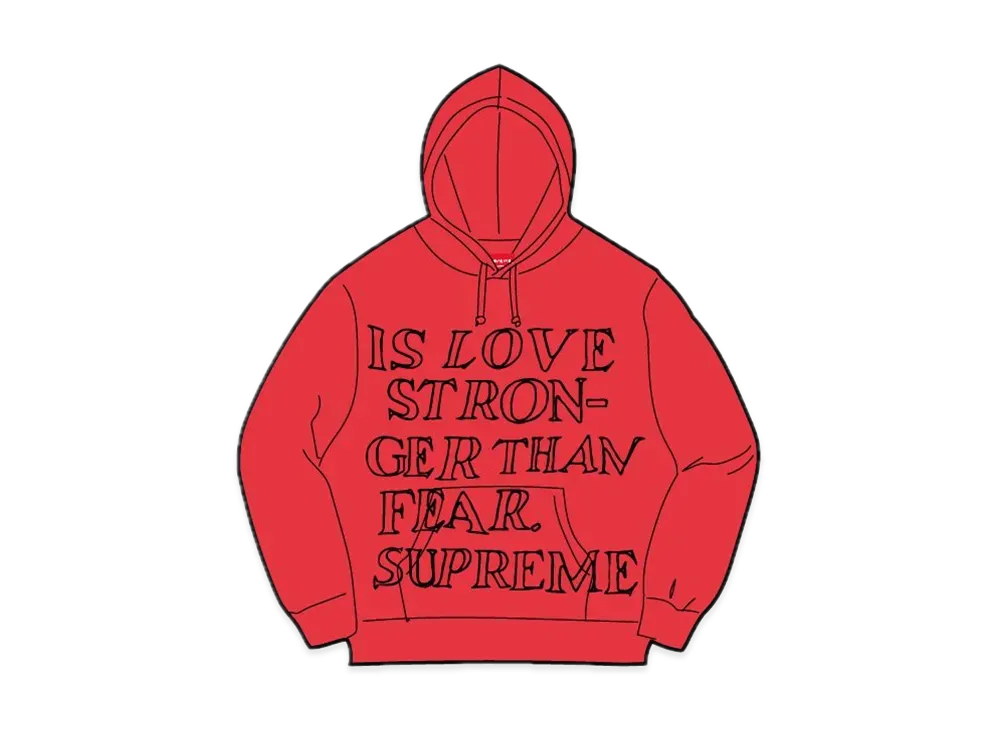 Supreme Stronger Than Fear Hooded Sweatshirt "Burnt Red"