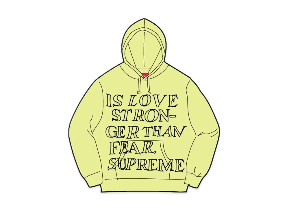 Supreme Stronger Than Fear Hooded Sweatshirt "Lime"