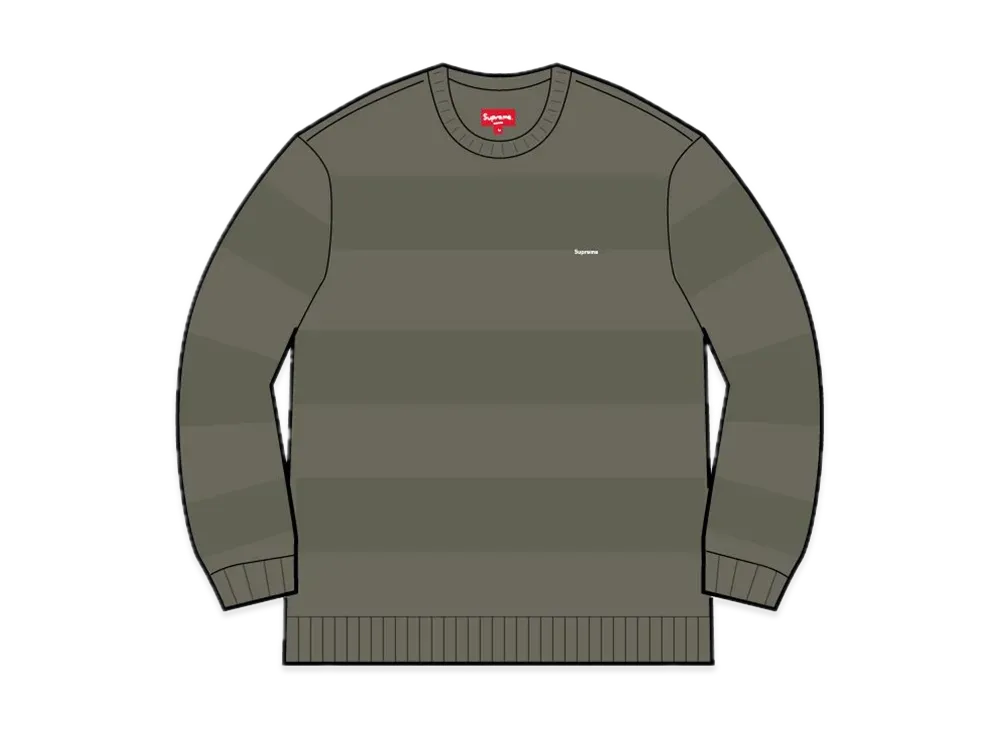 Supreme Small Box Stripe Sweater "Olive"