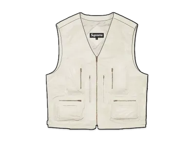 Supreme Patchwork Leather Cargo Vest "White"