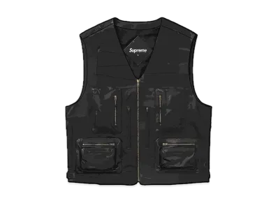 Supreme Patchwork Leather Cargo Vest "Black"