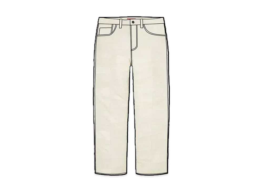 Supreme Patchwork Leather 5-Pocket Jean "White"